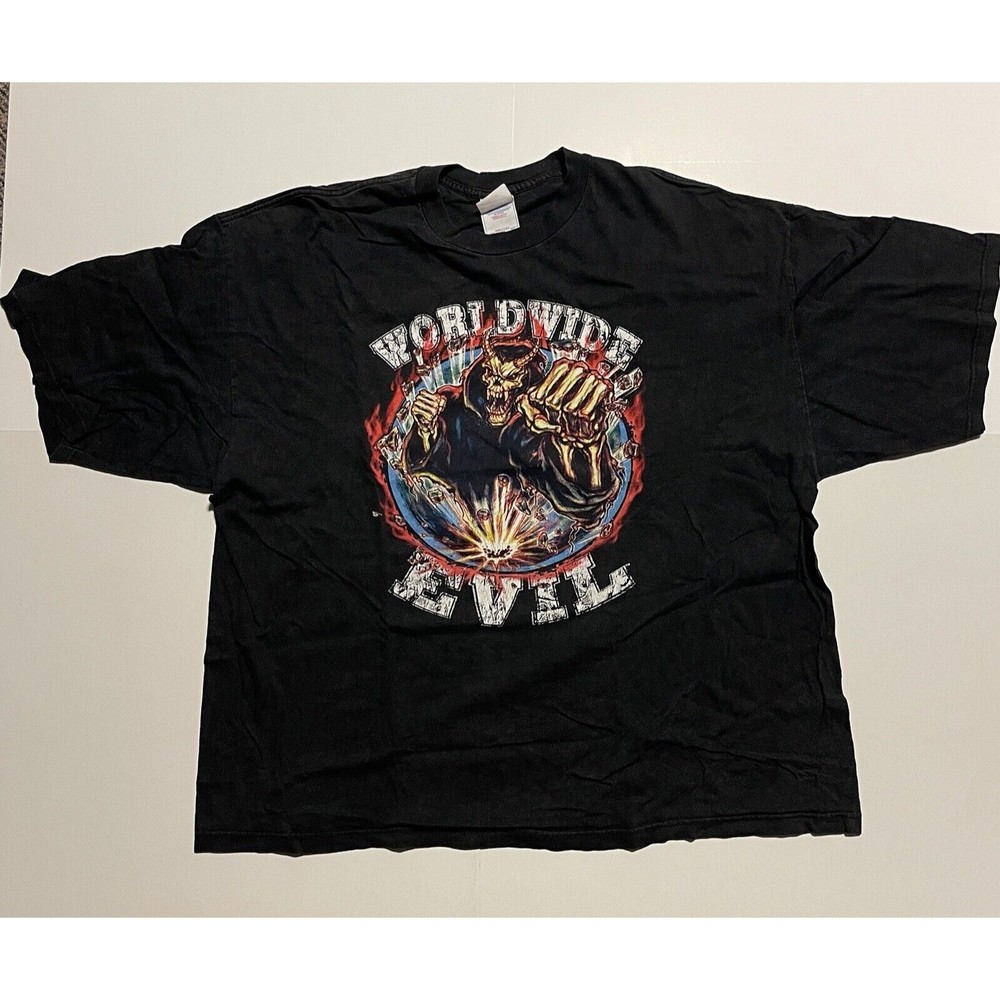 Vintage WWE Undertaker "Worldwide Evil" Men's Black XXXL Two-Sided T-Shirt